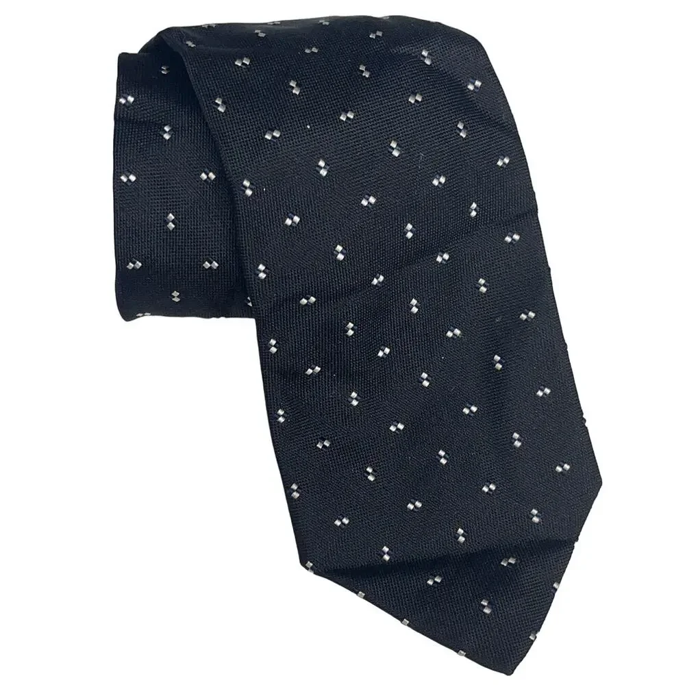 Vintage BARNEYS NEW YORK - Silk Tie - Hand Made in Italy - Black